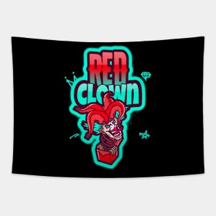 Red Clown Story Tapestry