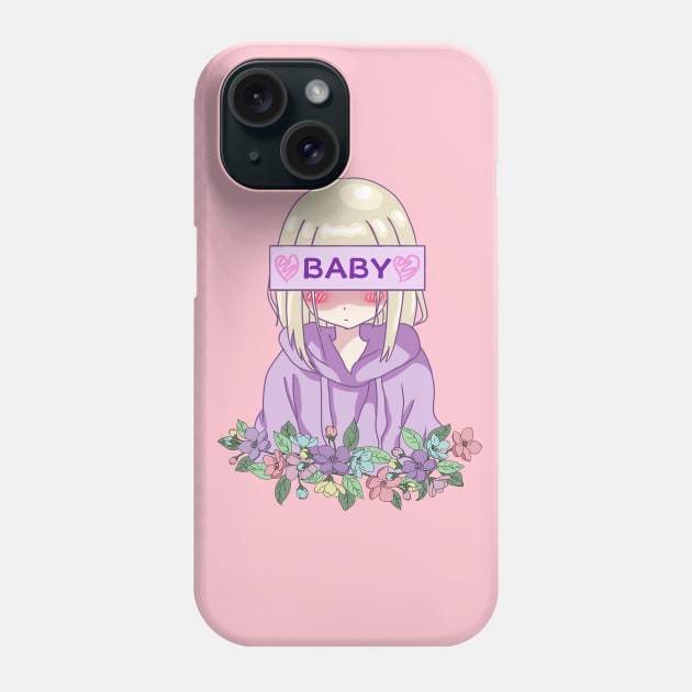 Cute Baby Girl Anime Phone Case by Mavis Fox