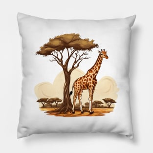 Watercolor Giraffe Pillow