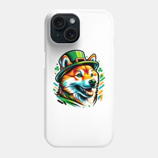 Shiba Inu Dons Leprechaun Hat for St. Patrick's Day Phone Case