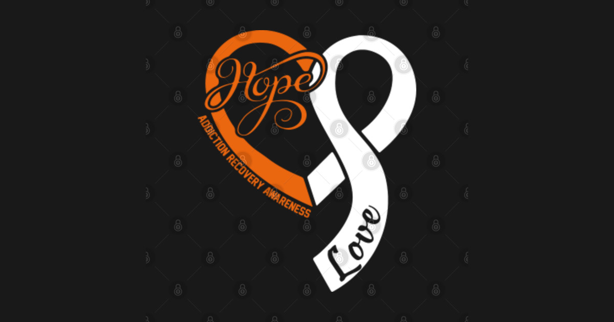 Addiction Recovery Awareness Hope Love Heart Ribbon Addiction Recovery Tapestry TeePublic