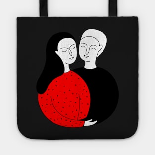 Couple in an embrace Tote