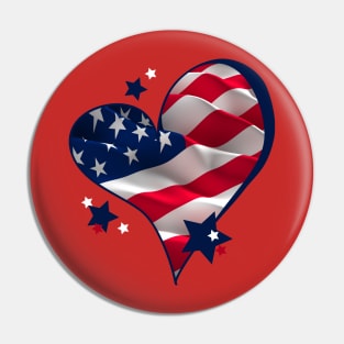 PATRIOTIC HEART Pin