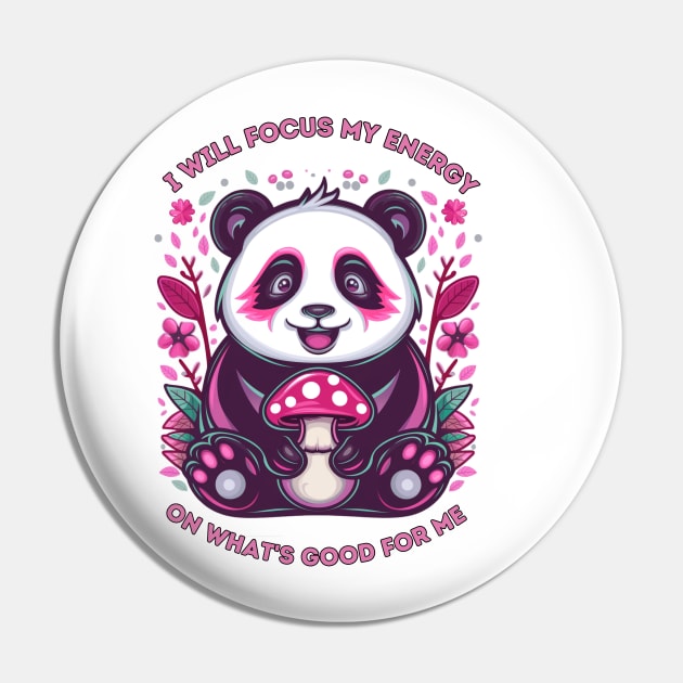 Positive Panda, Energy Focus Pin by twitaadesign