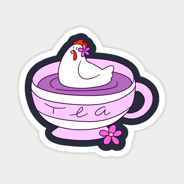 Chicken Tea Magnet by saradaboru