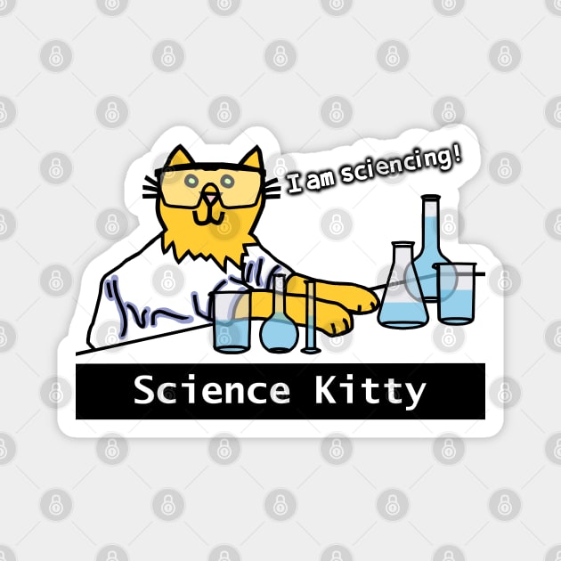 Science Kitty Cat Magnet by ellenhenryart