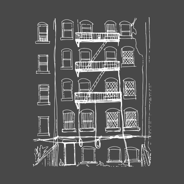 Brooklyn Alley (white ink) by BigBridgeStudios