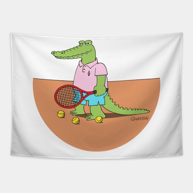 Tennis Crocodile Tapestry by Quatsch