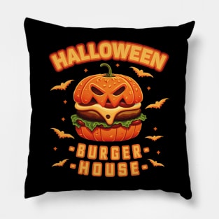 Pumpkin Burger From Halloween Burger House Pillow