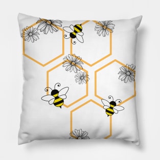 Bees and Flowers Pillow