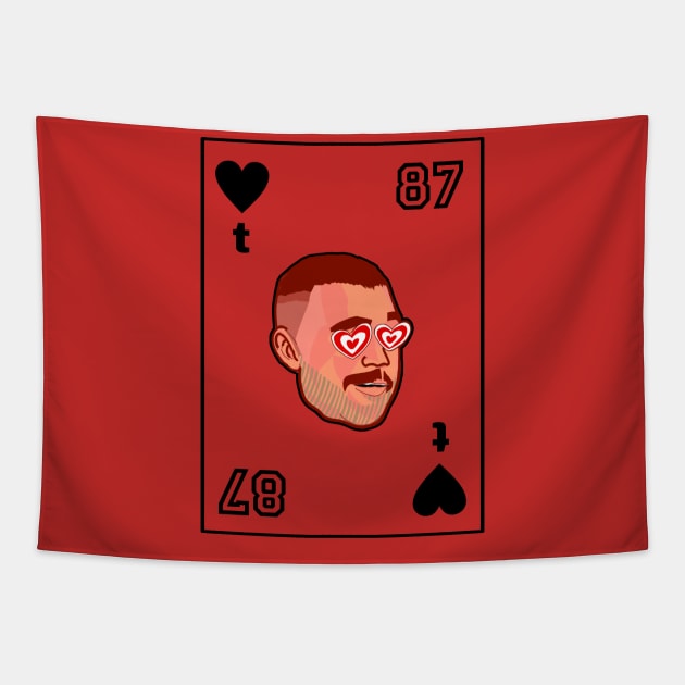 Travis Kelce heart - Black Tapestry by Qrstore