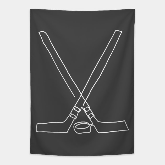 Hockey one line Tapestry by COLeRIC