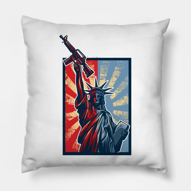 Right to Bear Arms: Lady Liberty Design Pillow by Jarecrow 