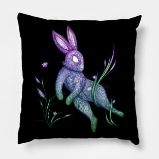 Rabbit Floral Pillow