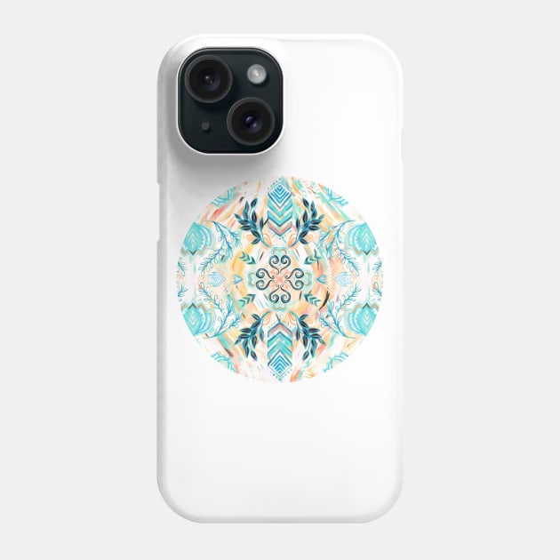 Abstract Painted Boho Pattern in Cyan & Teal Phone Case by micklyn