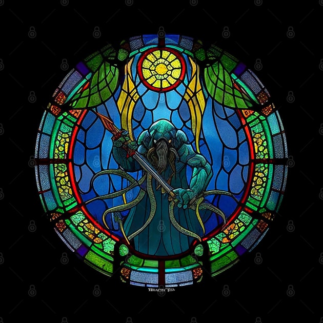 Cthulhu in Stained Glass by Hiraeth Tees