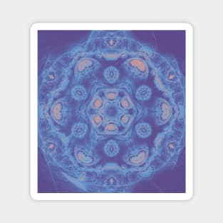 Ultra-violet kaleidoscope mandala with fractal texture Magnet