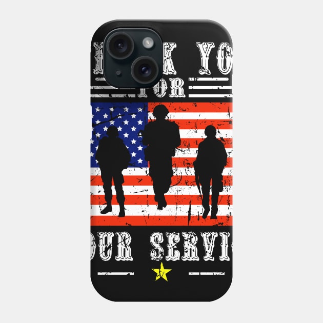 Veterans day thank you for your service Phone Case by Barnard