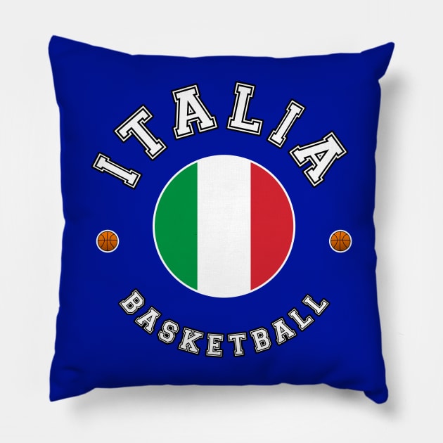 Italia Basketball Pillow by CulturedVisuals