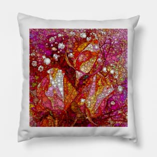 Rosebuds and Baby&#39;s Breath Abstracted Pillow