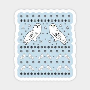 White owl - winter Magnet