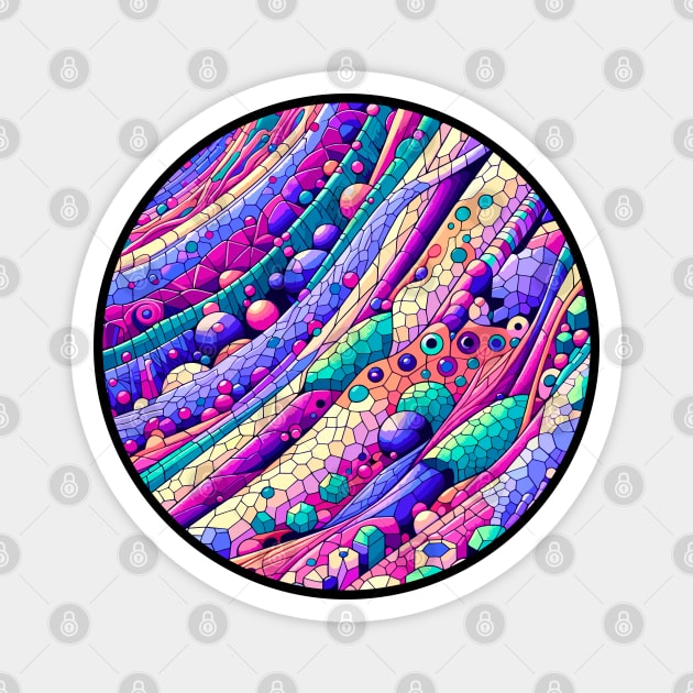 Abstract Histology Symphony: Colorful Micro Patterns Magnet by AmandaOlsenDesigns