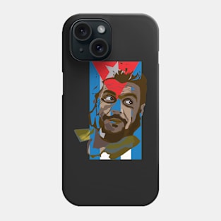 Che Guevara portrait with flag of Cuba Phone Case