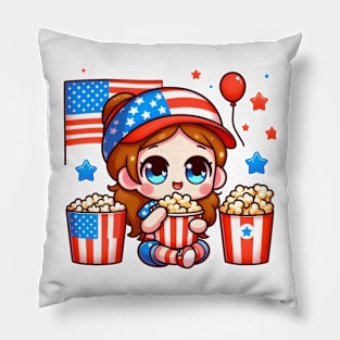 A Whimsical Tribute to American Culture in Cartoon Style T-Shirt Pillow