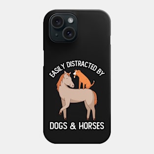 Easily Distracted By Dog And Horses Phone Case