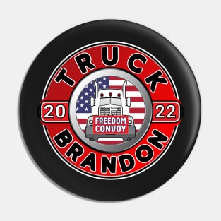 TRUCK BRANDON FREEDOM CONVOY - TRUCKERS FOR FREEDOM - USA FREEDOM CONVOY 2022 TRUCKERS BLACK Pin