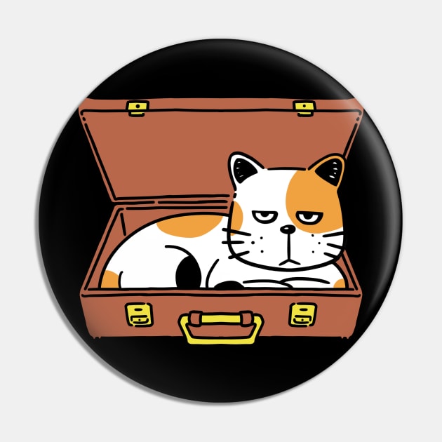 Cat in Suitcase Pin by Onefacecat