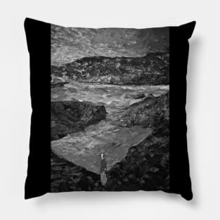 Woman on the Rocky Shore! Pillow