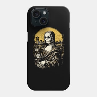 Mona Lisa Skeleton Graphic Men Kids Women Funny Halloween Phone Case