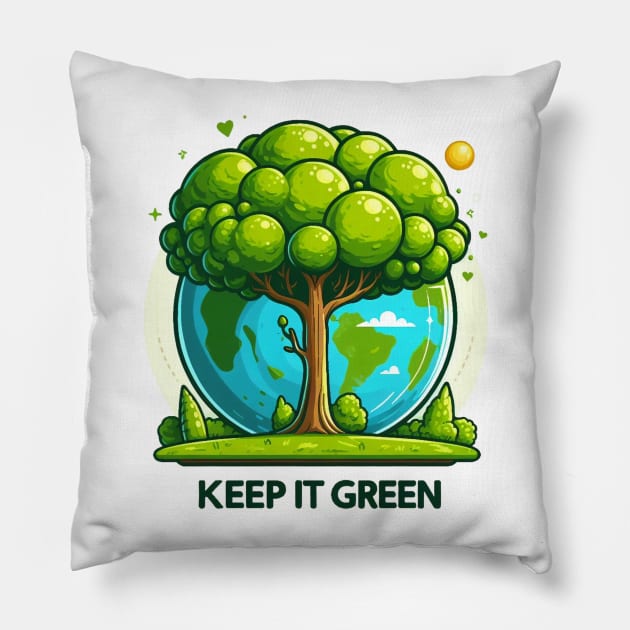 Earth Day 2024 Pillow by BukovskyART