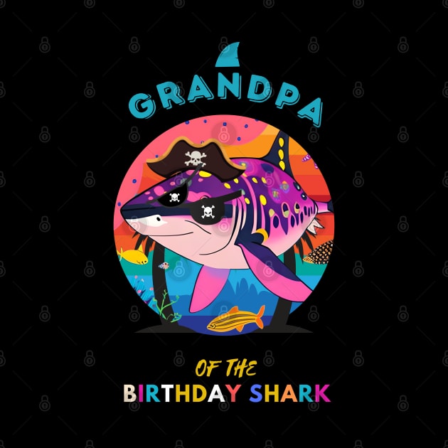 Grandpa of the Shark Birthday Matching Family by Adam4you
