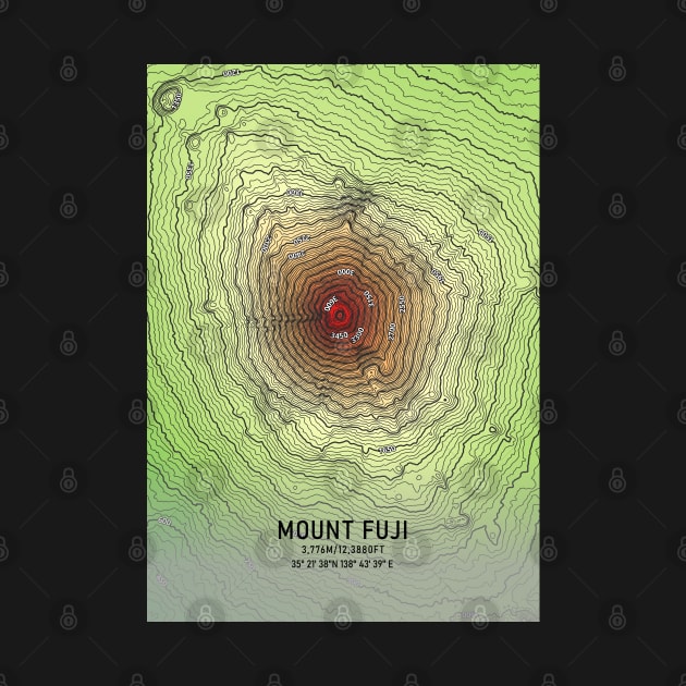 Mount Fuji Topographic Map by MapCarton