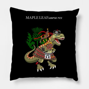 Clanosaurus Rex MAPLELEAFsaurus rex Plaid Maple Leaf Scotland Ireland Family Tartan Pillow