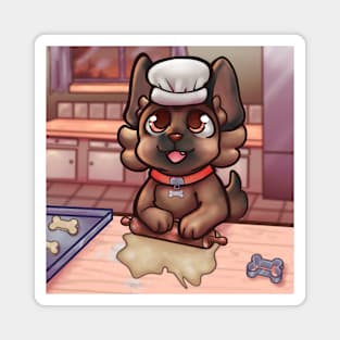 Cute puppy baking biscuits Magnet