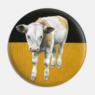 Calf On Black And Gold Pin