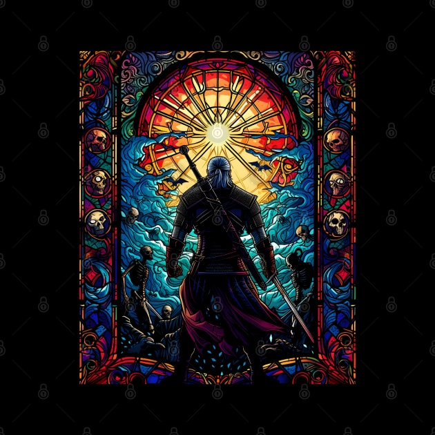 Monster Hunter in Stained Glass - Witcher by Fenay-Designs