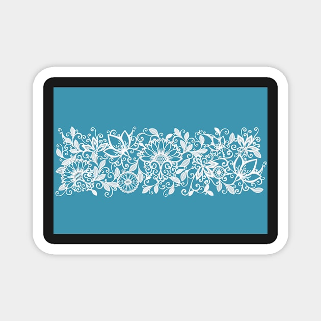 Scottish Thistle Pattern (Blue) Magnet by CeeGunn