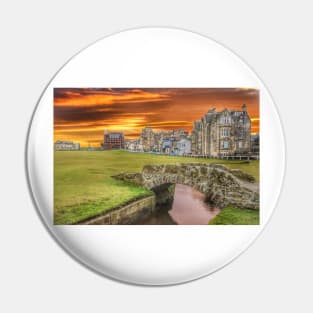 St Andrews Golf Course Vivid Sunset Pin