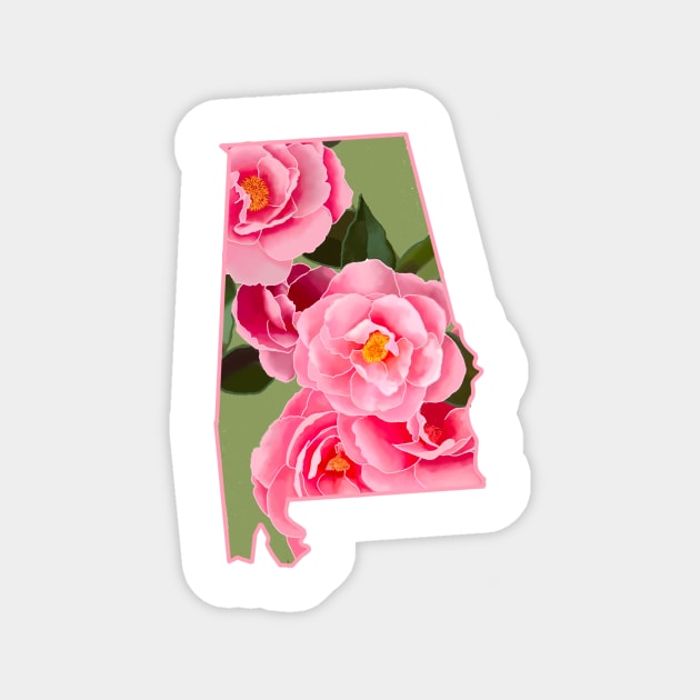 Alabama State Flower Camellia Magnet by avadoodle