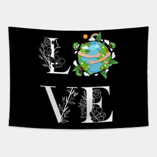 happy funny  earth day 2024 gift april 22 Cute Teacher  Lover Rainbow Tapestry