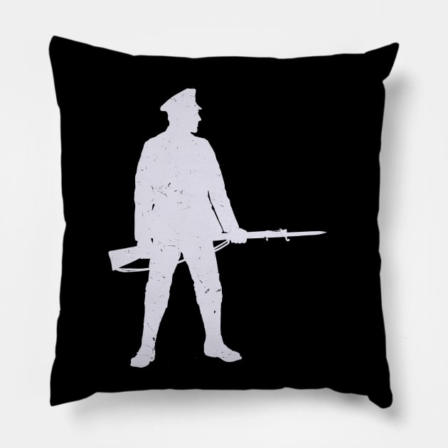 WW1 British Soldier Silhouette Pillow by Distant War