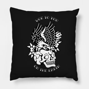 Eagle and Skull Traditional Tattoo Flash Revelation 8:13 Pillow