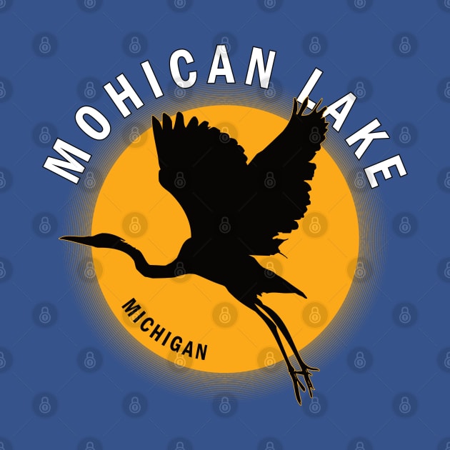 Mohican Lake in Michigan Heron Sunrise by BirdsEyeWorks