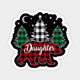 Daughter Bear Buffalo Red Plaid Matching Family Christmas Magnet