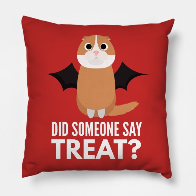 Scottish Fold Halloween Trick or Treat Pillow by DoggyStyles