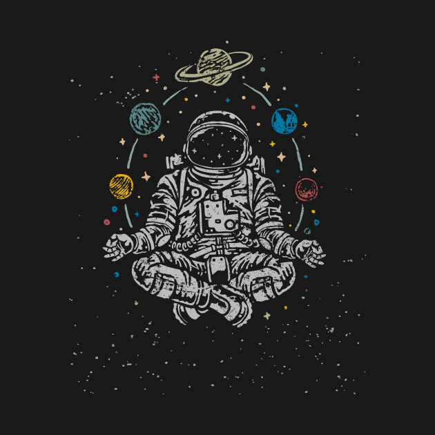 Retro Meditating Astronaut by shirtsyoulike